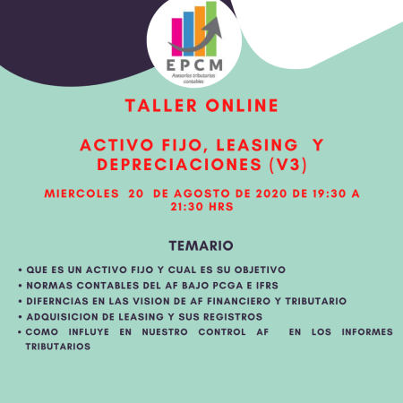 008C TALLER ACTIVO FIJO, LEASING Y DEPRECIACIONES